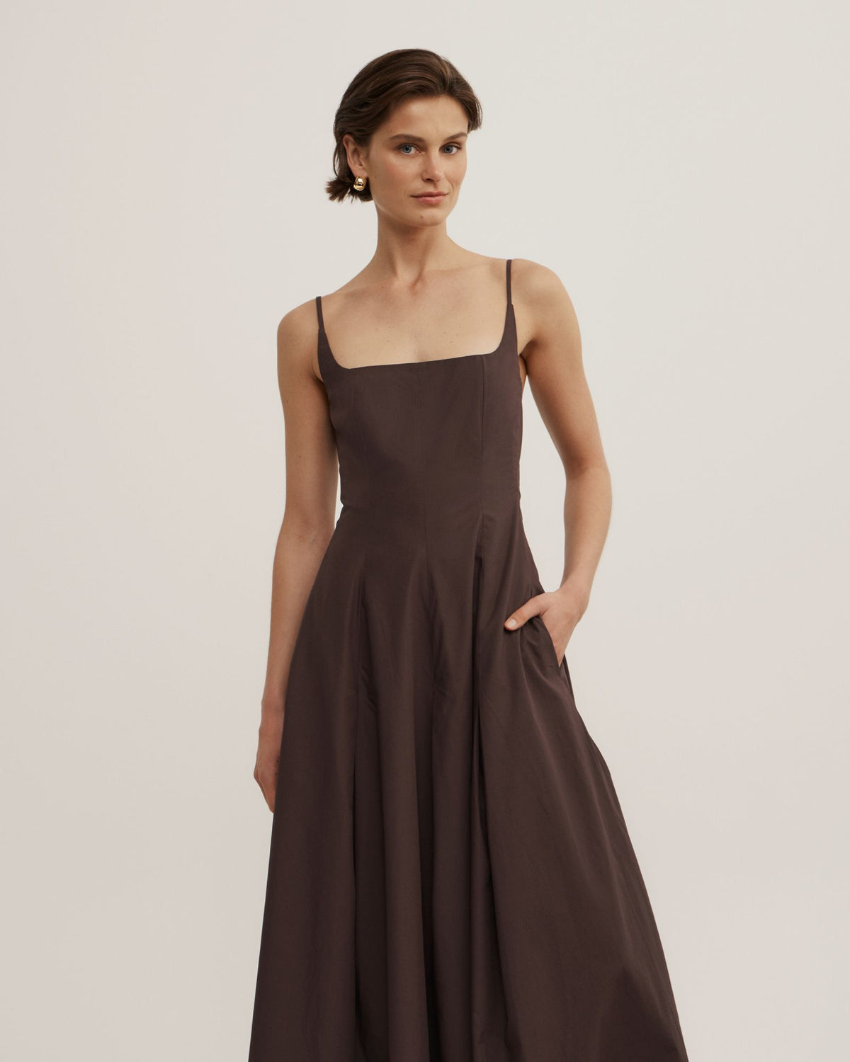 Fine Strap Panel Dress