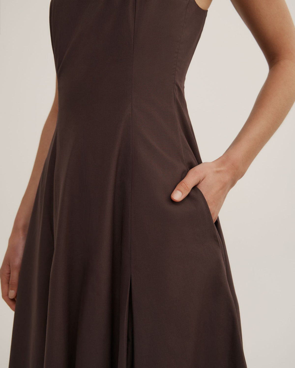 Fine Strap Panel Dress