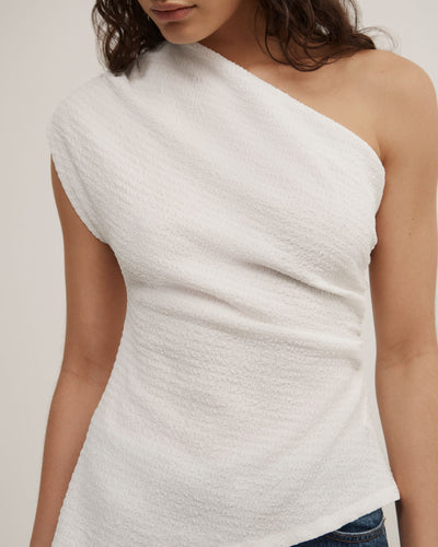 One Shoulder Textured Top
