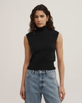 High Neck Open Back Knit