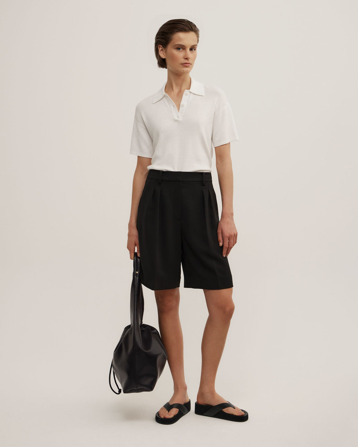 Knit Short Sleeve Polo Top