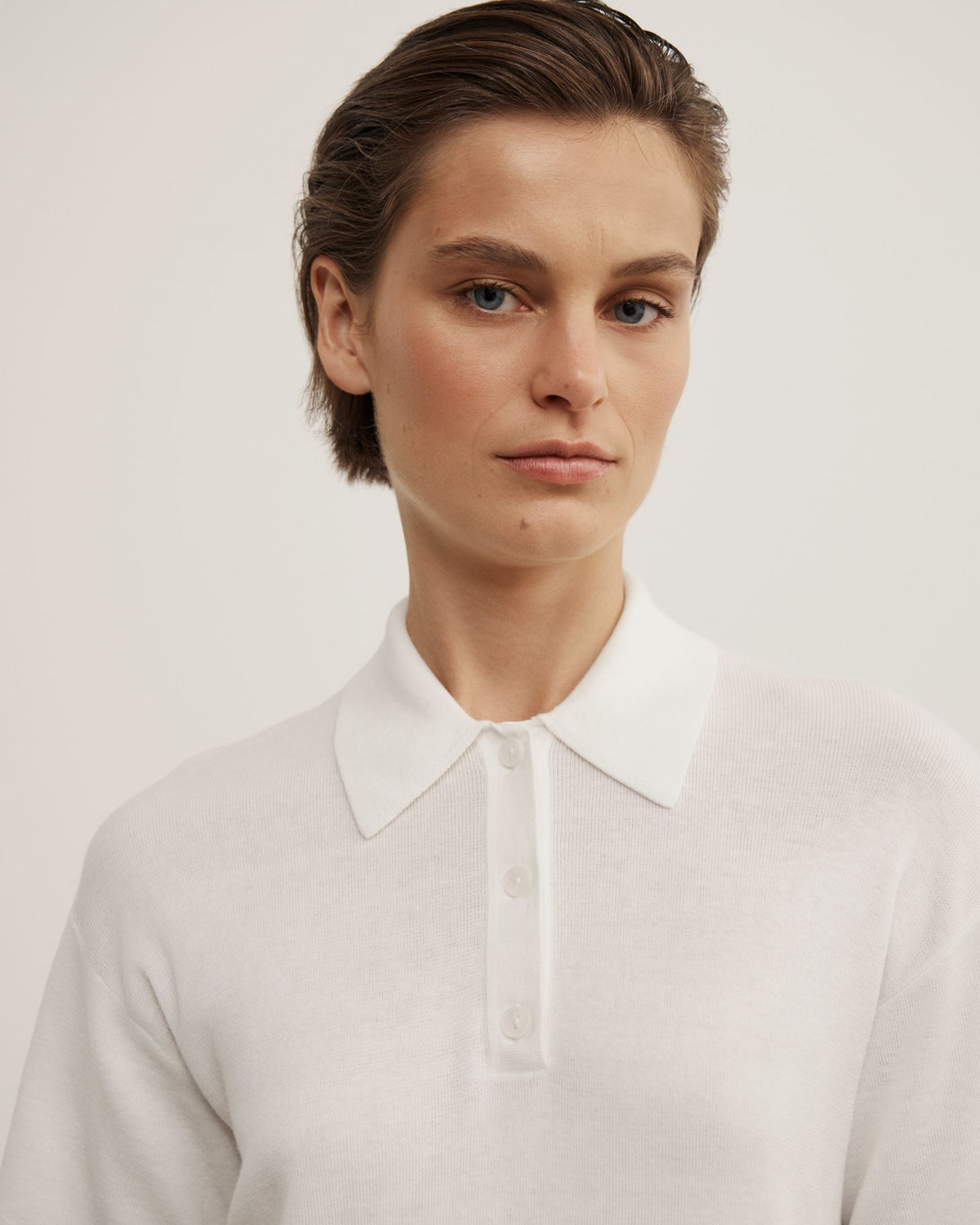 Knit Short Sleeve Polo Top