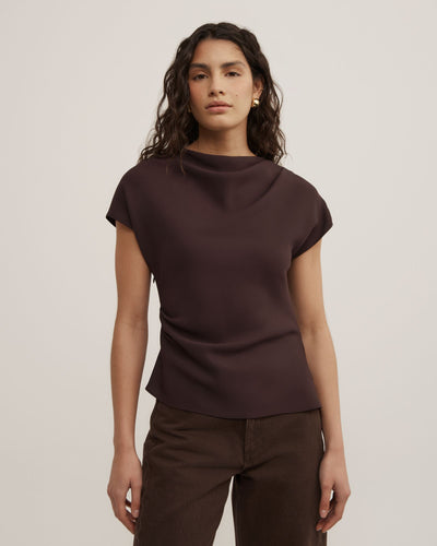 Cowl Neck Crepe Top