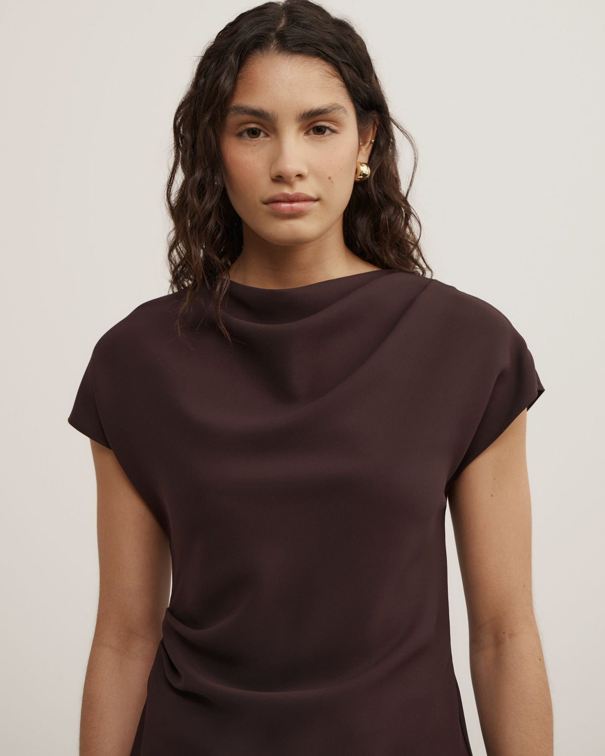 Cowl Neck Crepe Top
