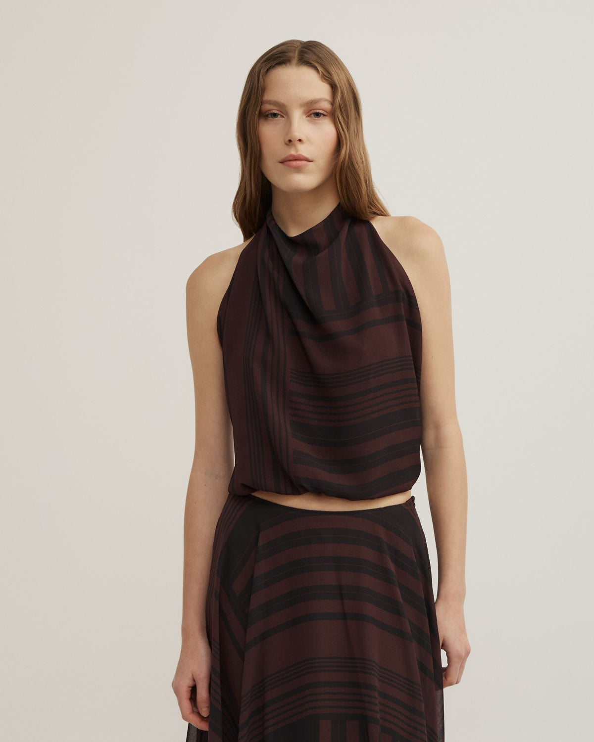 High Neck Drape Top