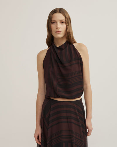 High Neck Drape Top