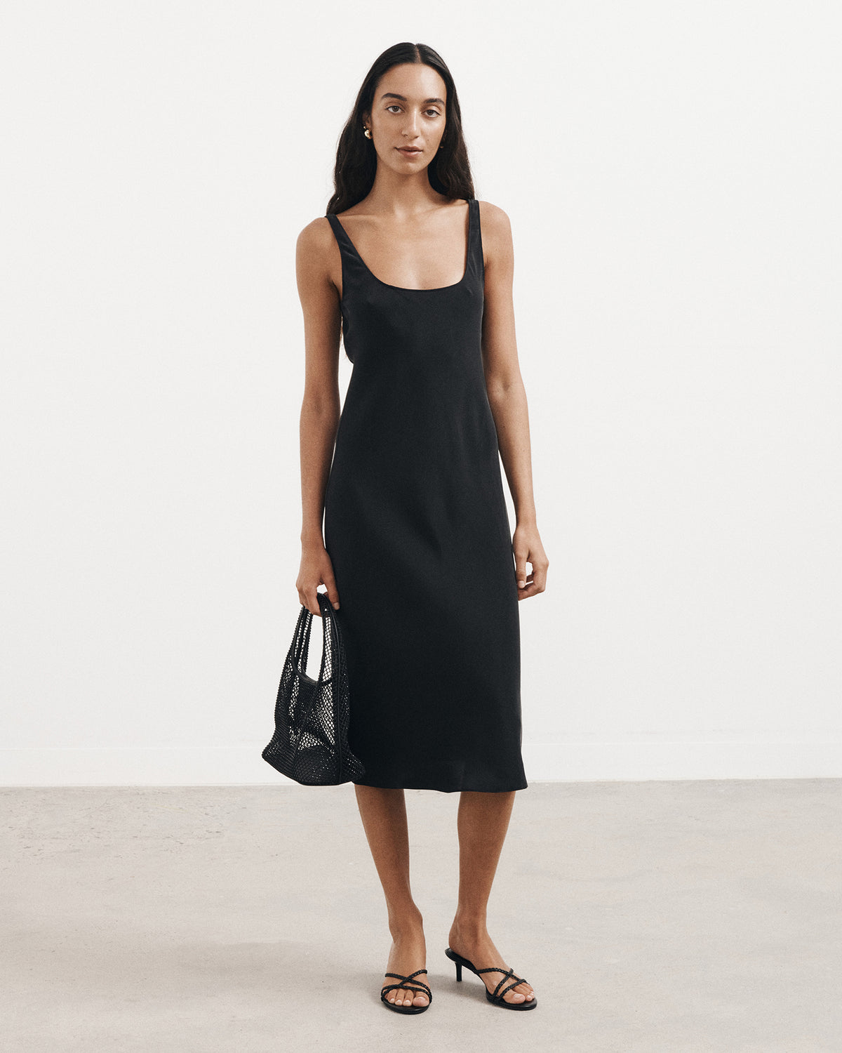 Silk Knee Length Midi Dress