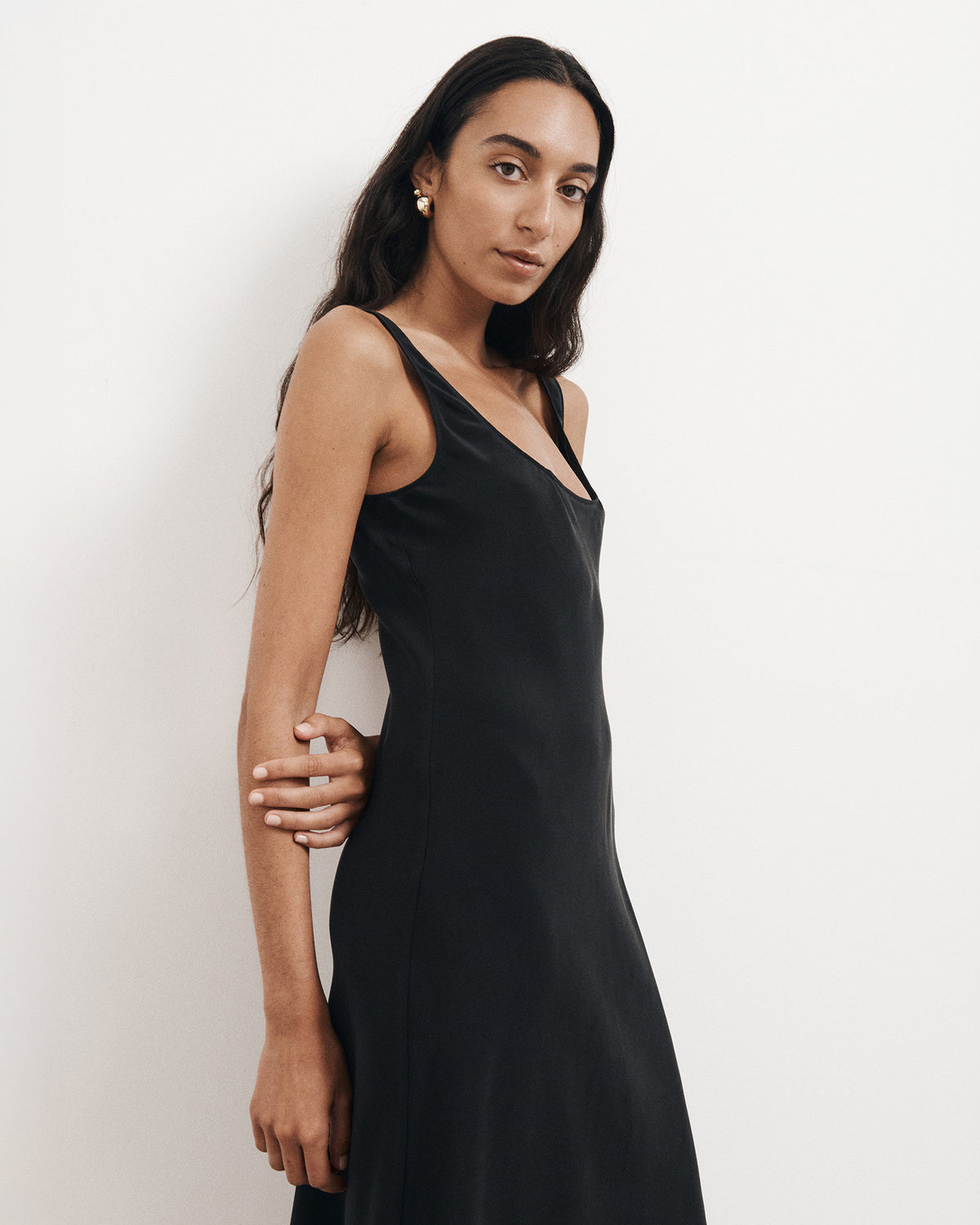 Silk Knee Length Midi Dress