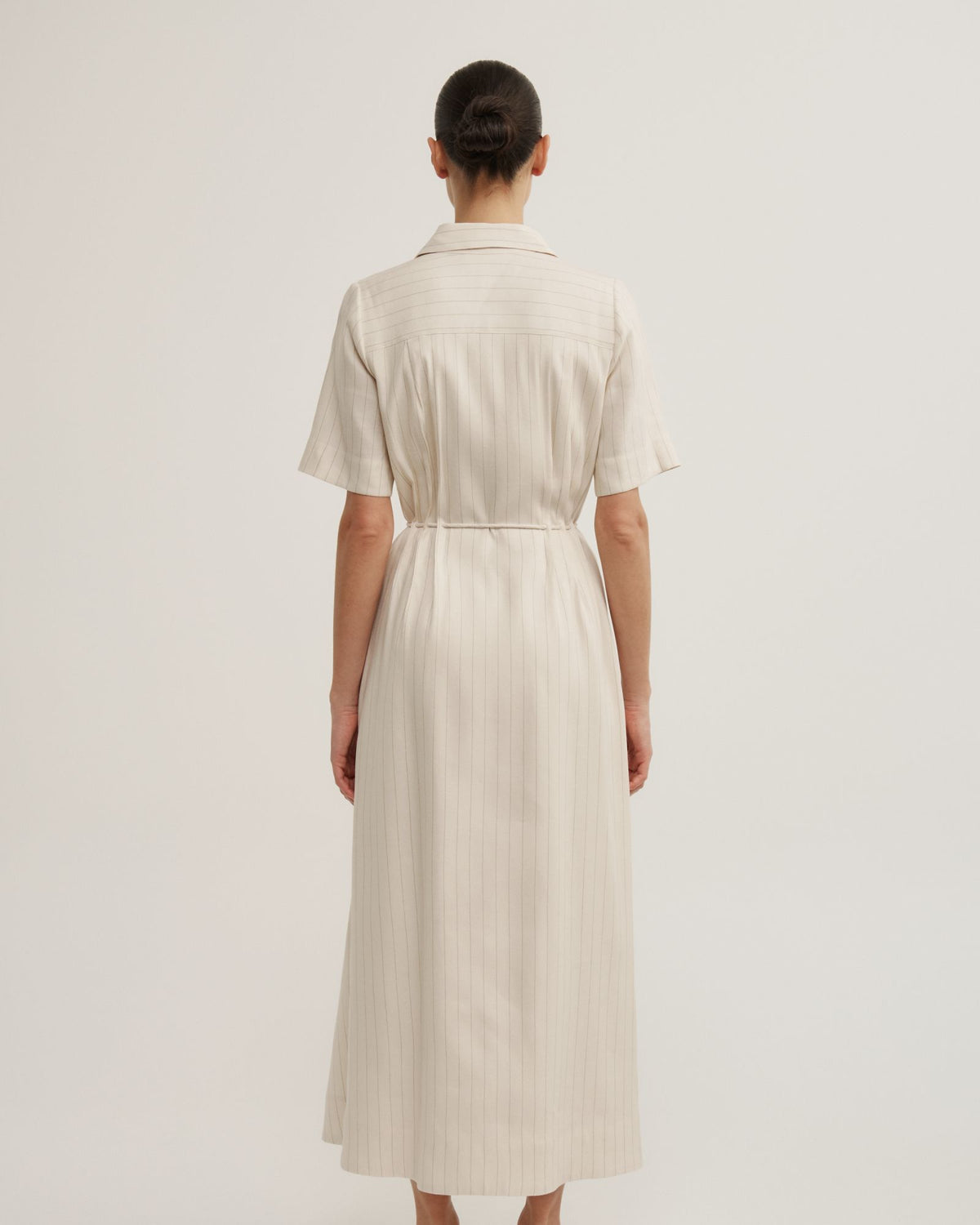 Drawstring Shirt Midi Dress