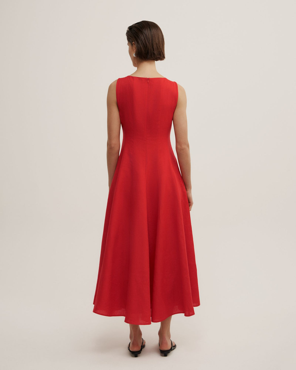 Linen Panel Midi Dress