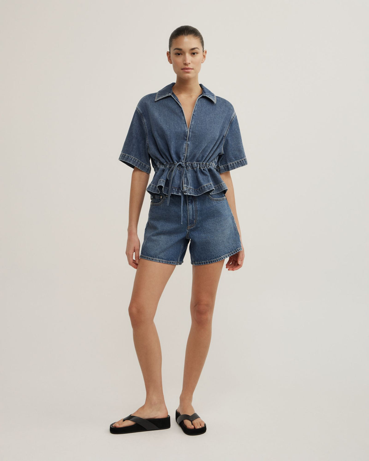 Bow Denim Shirt