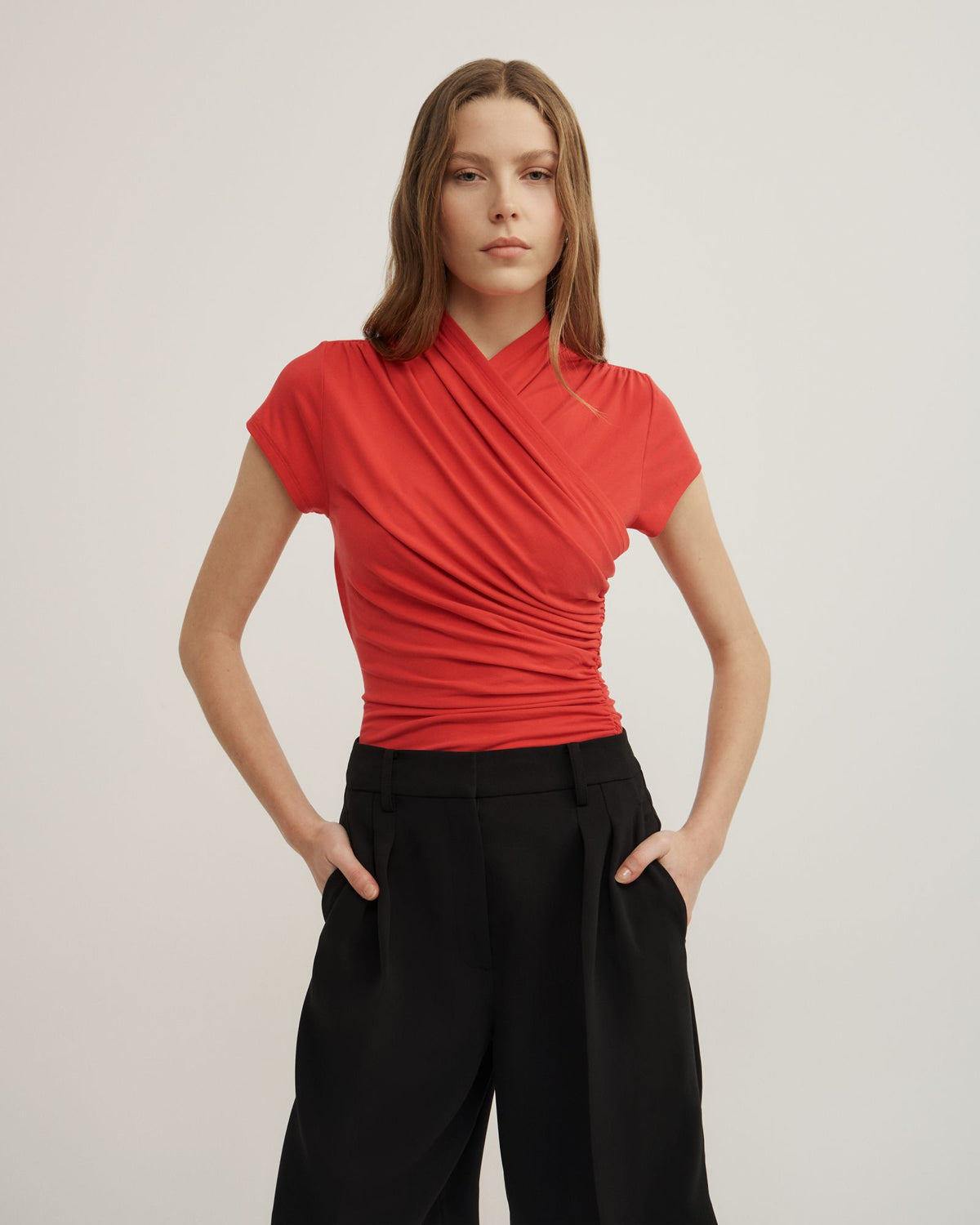 Wrap Cap Sleeve T-Shirt